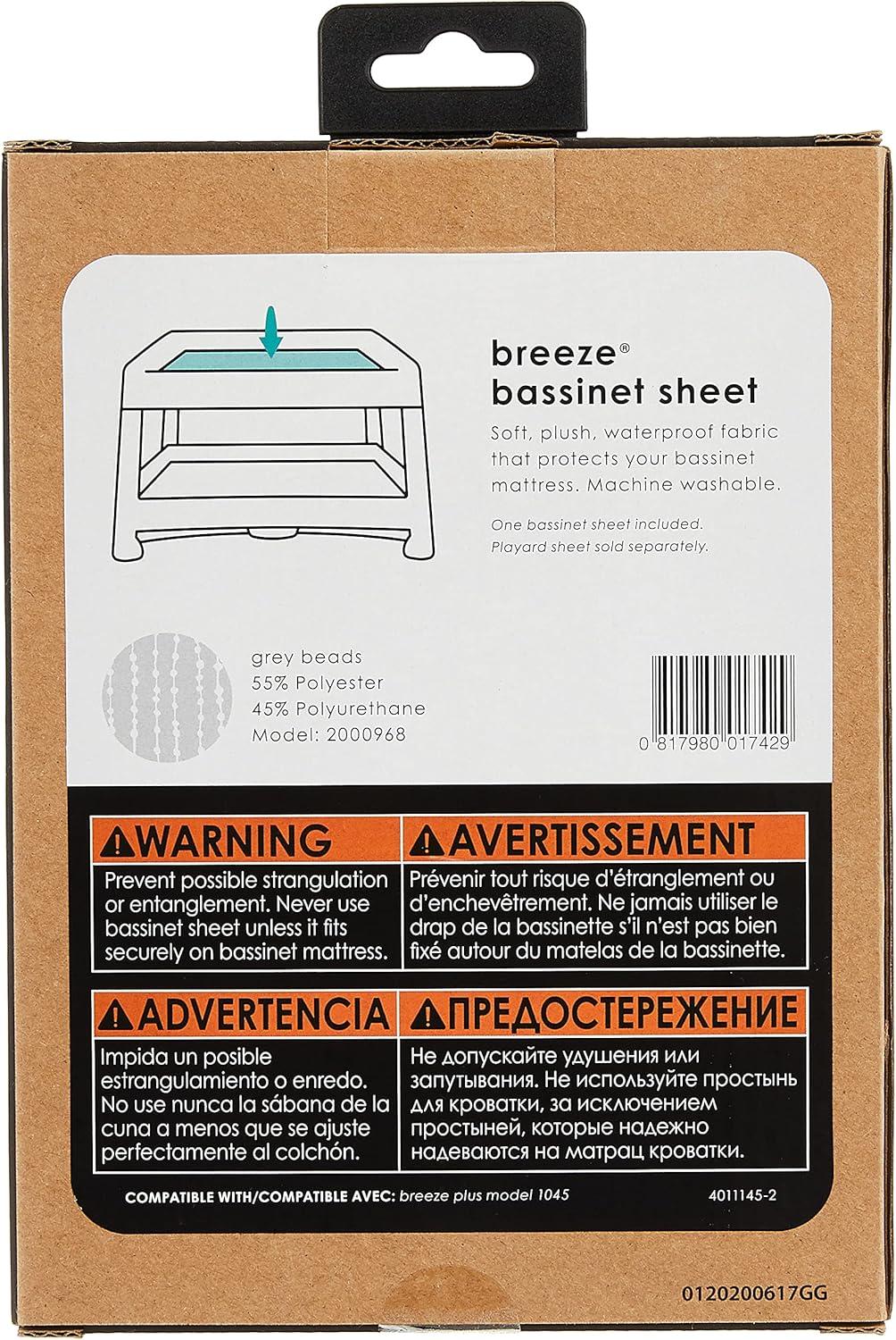 image4moms Breeze Bassinet Sheets Machine Washable and 100 Cotton WhiteGrey