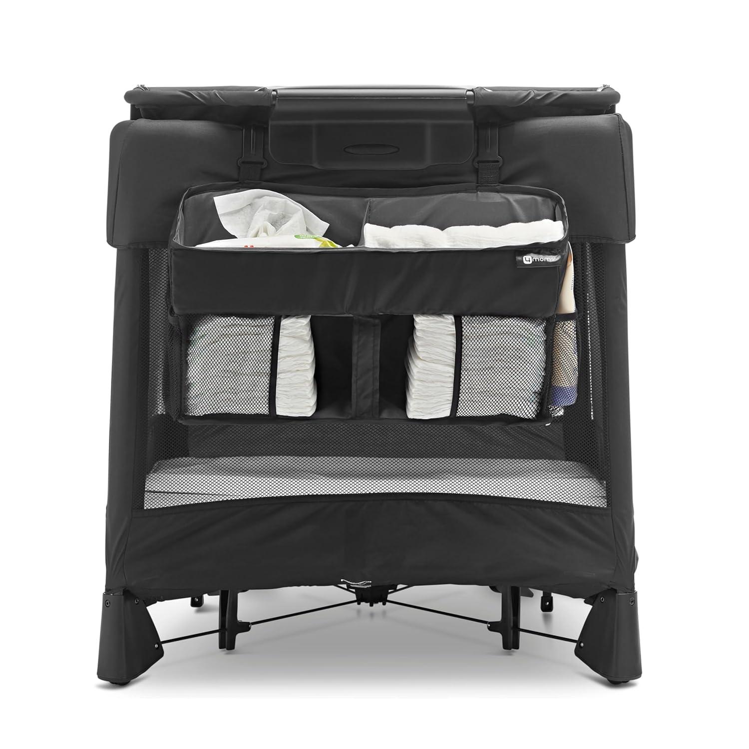 image4moms Breeze Playard Diaper Caddy Storage for Diapers Baby Wipes and Organization BlackBlack