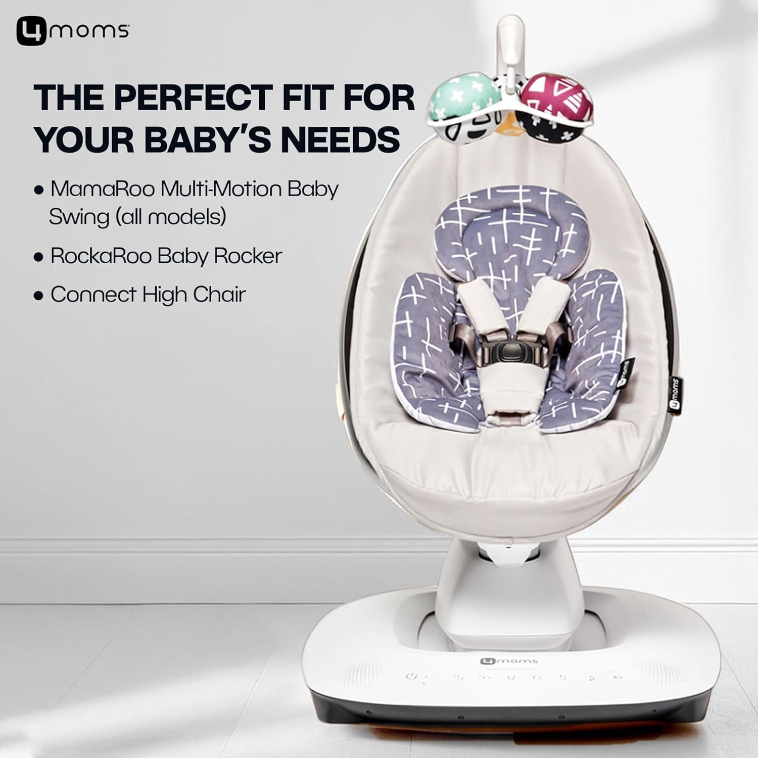 image4moms RockaRoo and MamaRoo Infant Insert Machine Washable Cool Mesh Fabric Reversible Design MintDark Grey