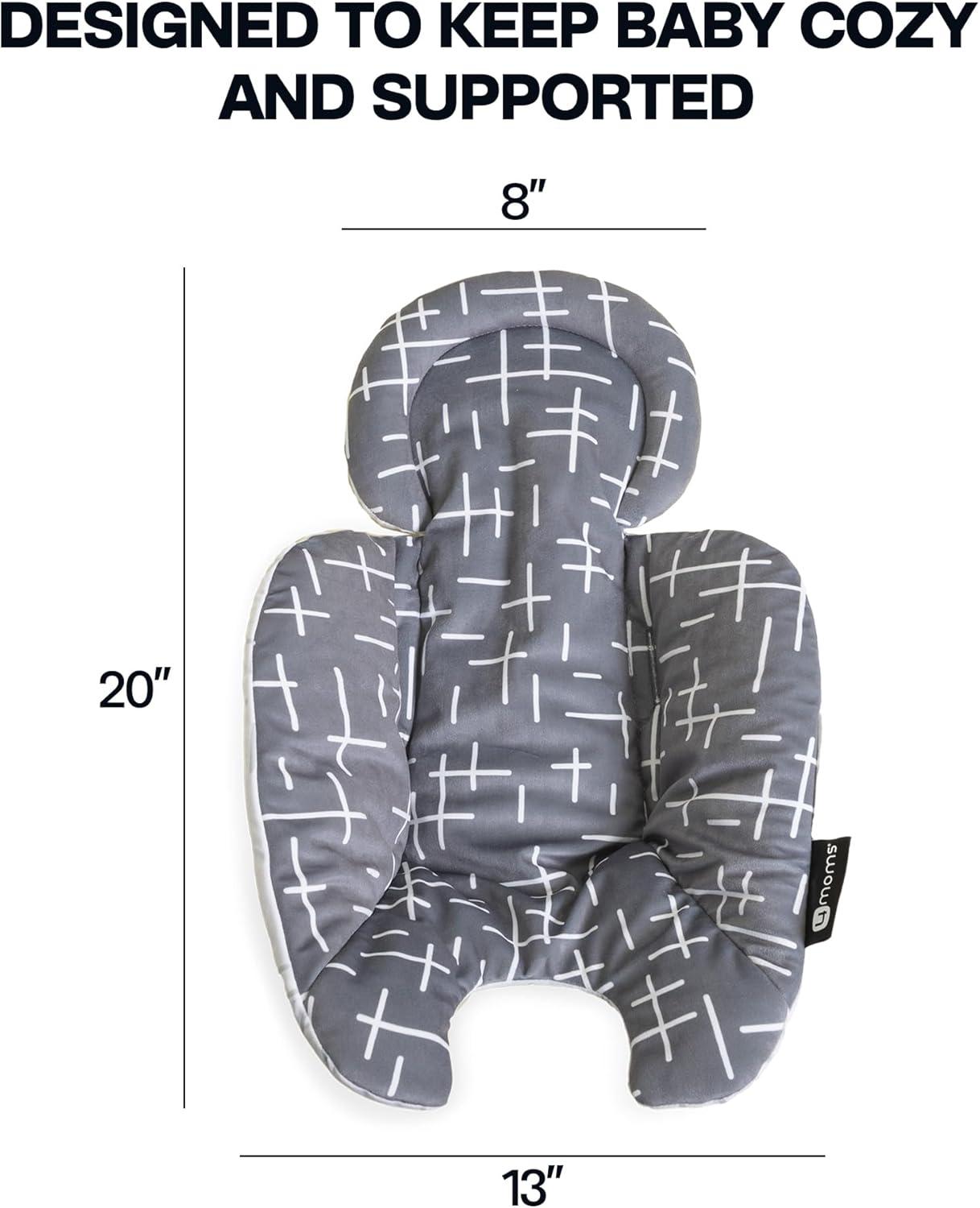 image4moms RockaRoo and MamaRoo Infant Insert Machine Washable Cool Mesh Fabric Reversible Design MintDark Grey