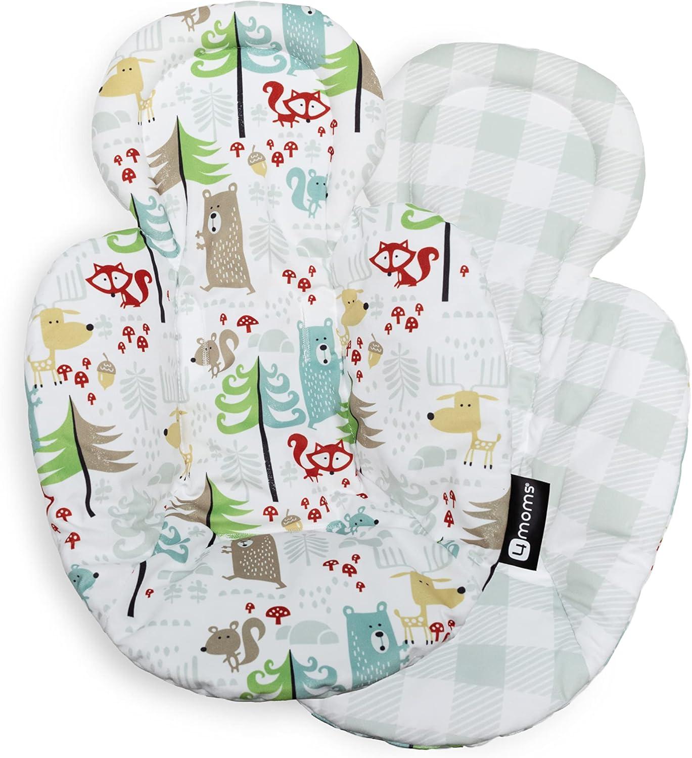 image4moms RockaRoo and MamaRoo Infant Insert Machine Washable Cool Mesh Fabric Reversible Design MintLittle Forest