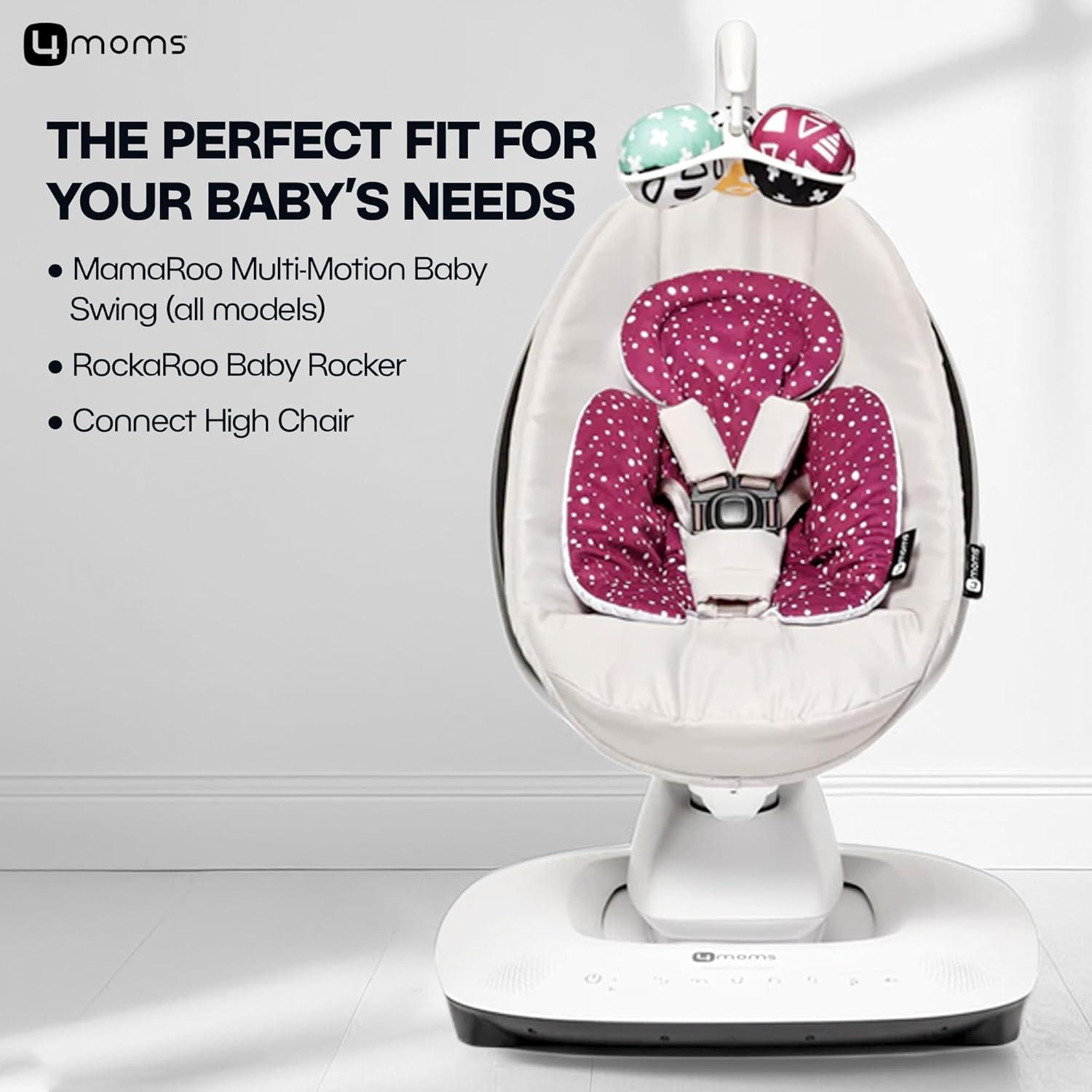 image4moms RockaRoo and MamaRoo Infant Insert Machine Washable Cool Mesh Fabric Reversible Design MintMaroon