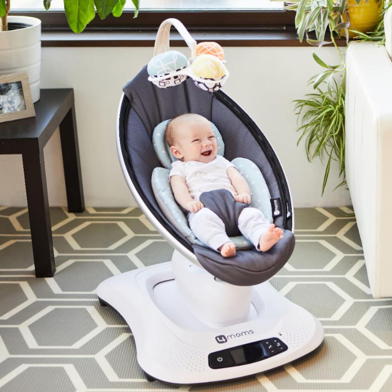 image4moms RockaRoo and MamaRoo Infant Insert Machine Washable Cool Mesh Fabric Reversible Design MintYellow