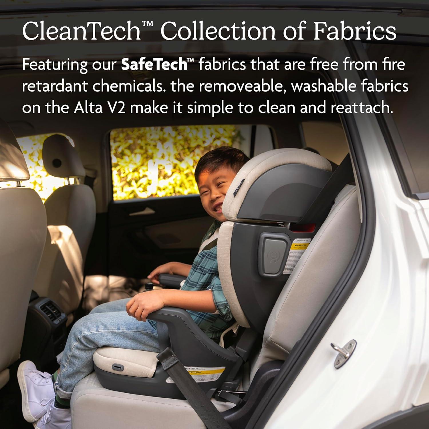 imageUPPAbaby Alta V2 High Back Booster SeatSevenPosition Active Support Headrest for Growing ChildrenSecureFit Integrated Belt Guide  PositionerCup Holder IncludedGreyson Grey MlangeCharcoal Mlange