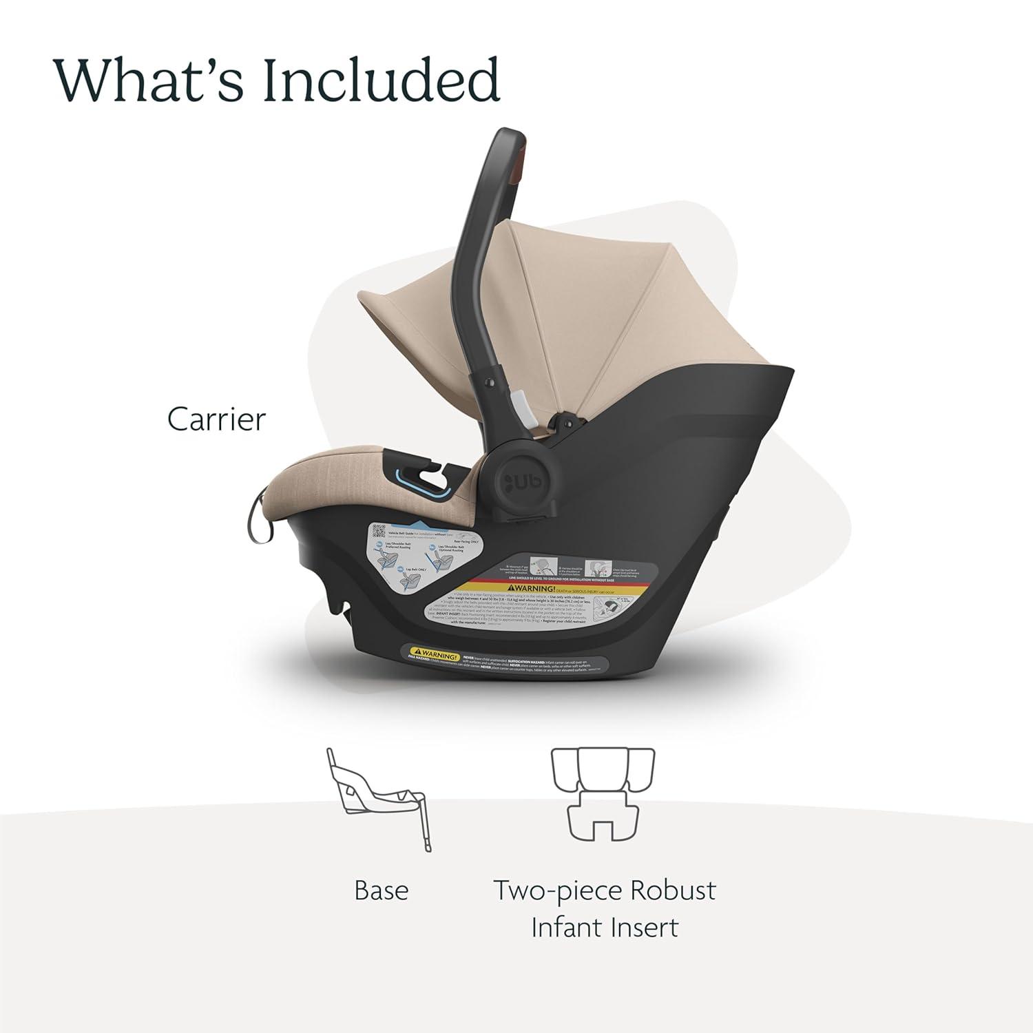 imageUPPAbaby Aria Lightweight Infant Car SeatJust Under 6 lbs for Easy PortabilityBase with Load Leg  Infant Insert IncludedDirect Stroller AttachmentGreyson Charcoal MlangeSaddle LeatherDeclan