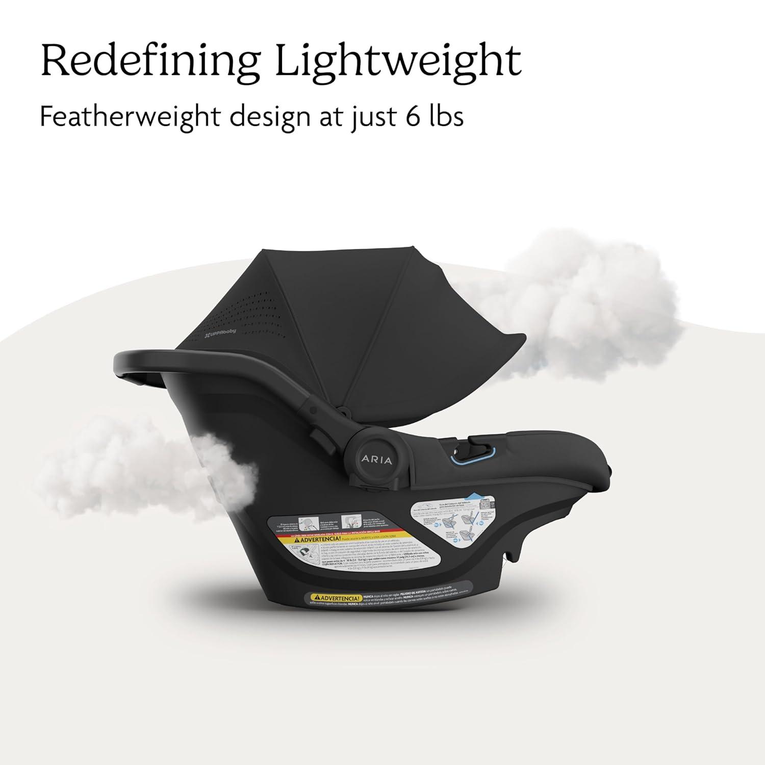 imageUPPAbaby Aria V2 Lightweight Infant Car Seat  Just Under 6 lbs  Base with Load Leg  Infant Insert  AllWeather FootCover Included  Direct Stroller Attachment  Declan Oat MlangeJake Charcoal