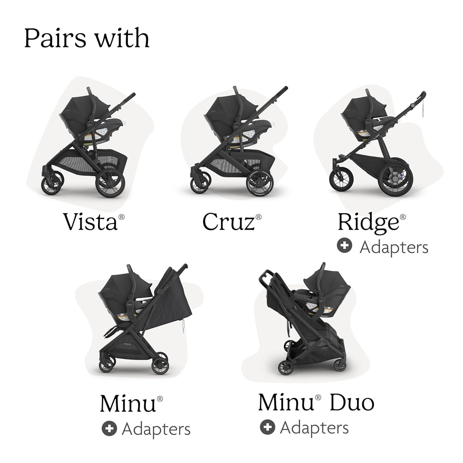 imageUPPAbaby Aria V2 Lightweight Infant Car Seat  Just Under 6 lbs  Base with Load Leg  Infant Insert  AllWeather FootCover Included  Direct Stroller Attachment  Declan Oat MlangeJake Charcoal