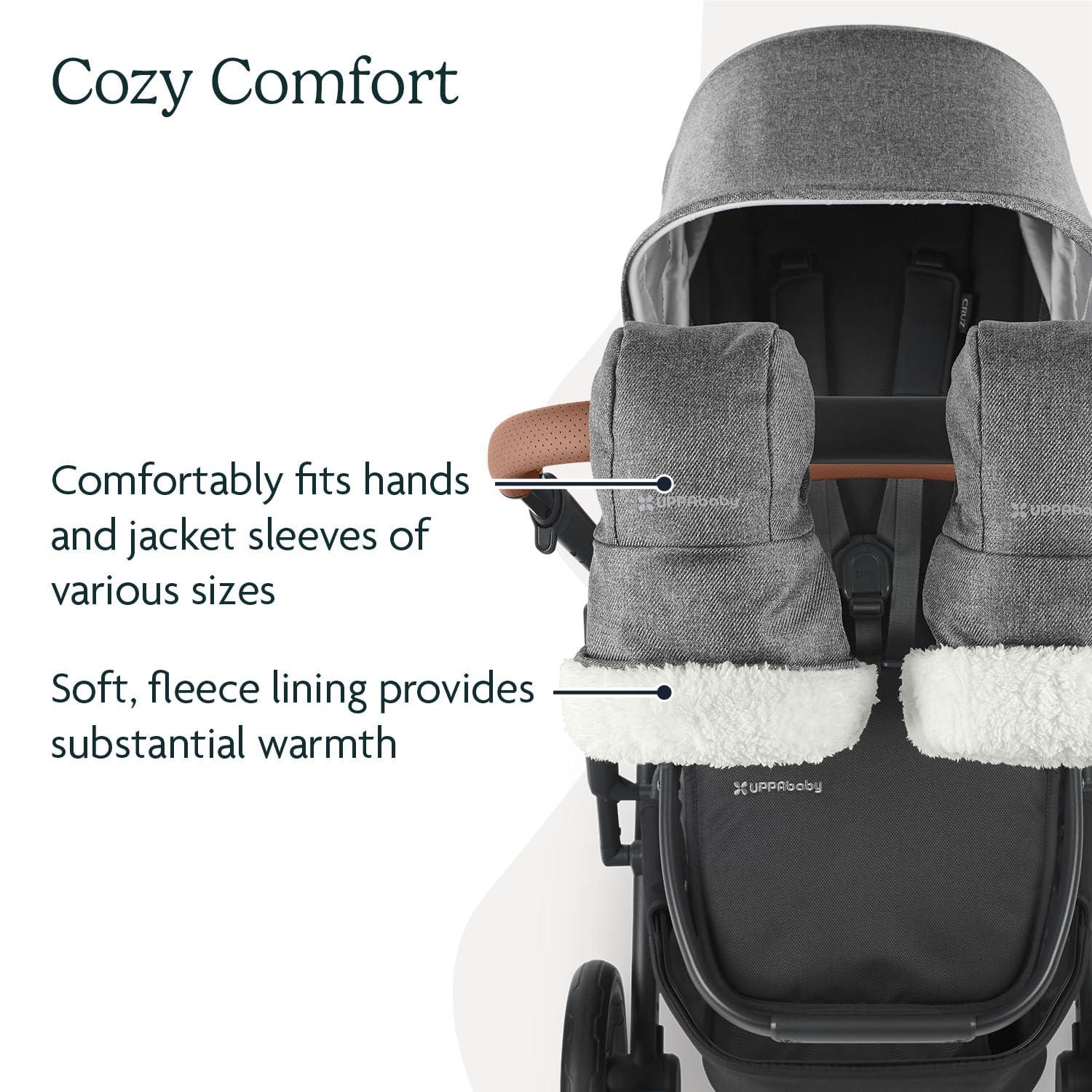 imageUPPAbaby CozyHandmuff  Easily Attaches to Stroller Handlebars  UltraPlush WeatherProof Hand Protection  Callum Stone BlueGreyson Charcoal Mlange