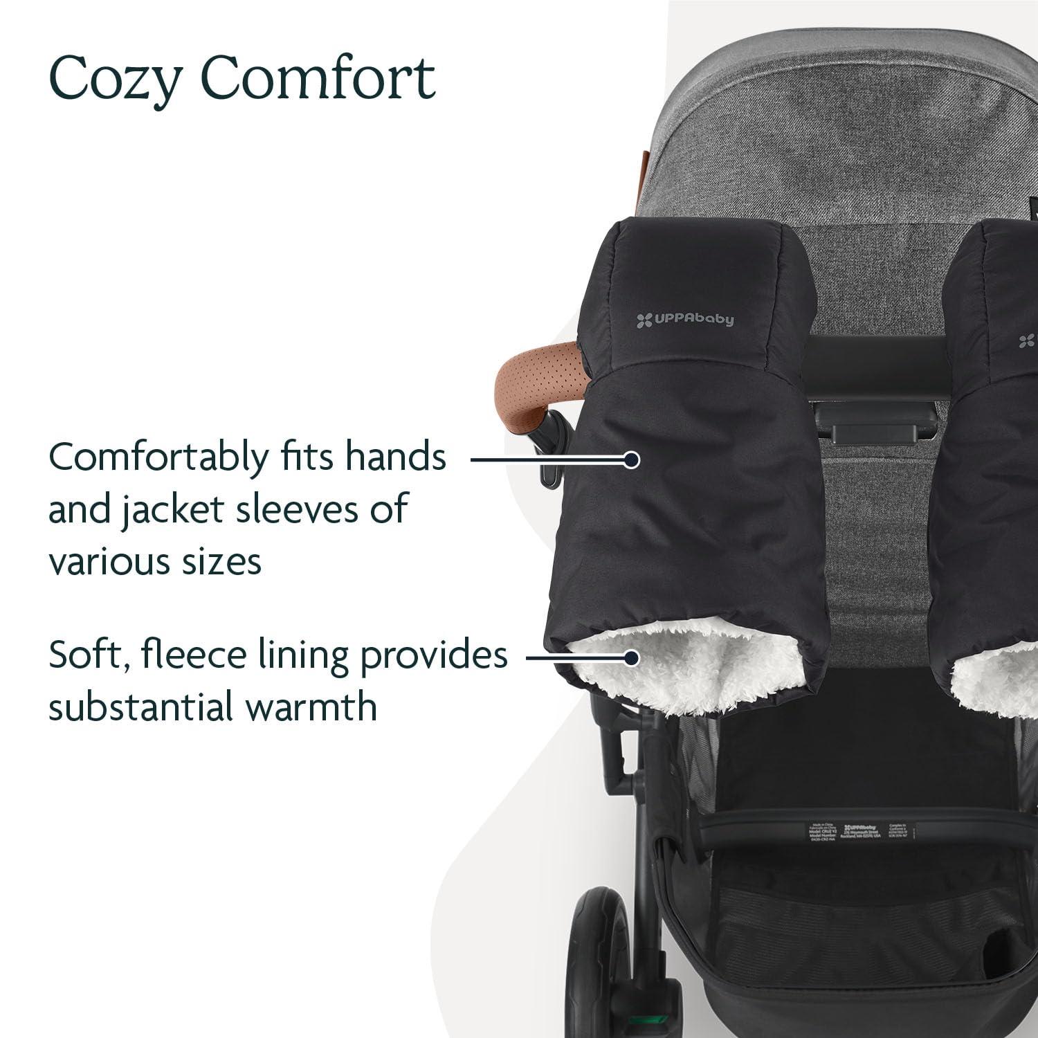 imageUPPAbaby CozyHandmuff  Easily Attaches to Stroller Handlebars  UltraPlush WeatherProof Hand Protection  Callum Stone BlueJake Charcoal