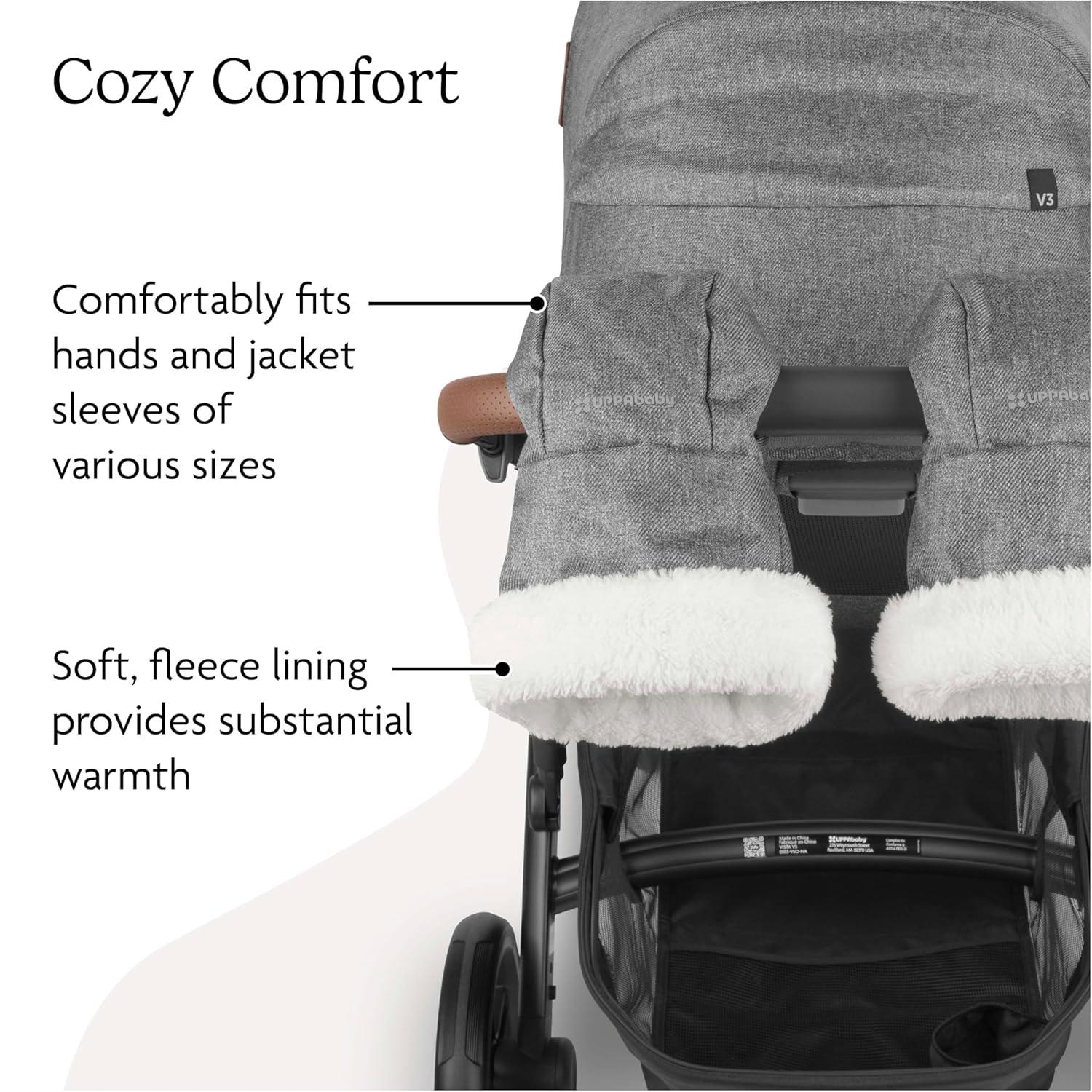 imageUPPAbaby CozyHandmuff  Easily Attaches to Stroller Handlebars  UltraPlush WeatherProof Hand Protection  Callum Stone BlueJulian Dusty Blue Mlange