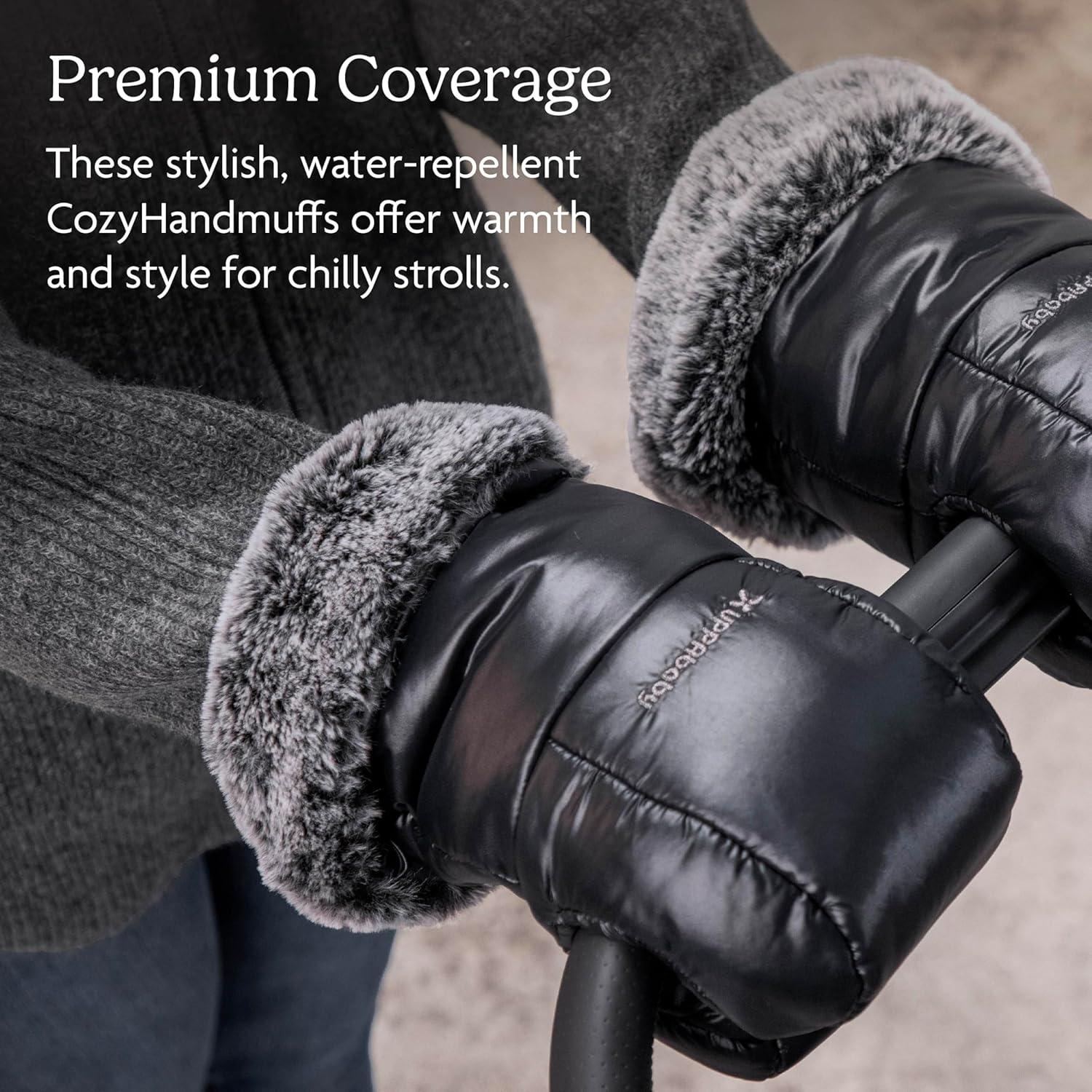 imageUPPAbaby CozyHandmuff  Easily Attaches to Stroller Handlebars  UltraPlush WeatherProof Hand Protection  Callum Stone BlueLyla Onyx Nylon