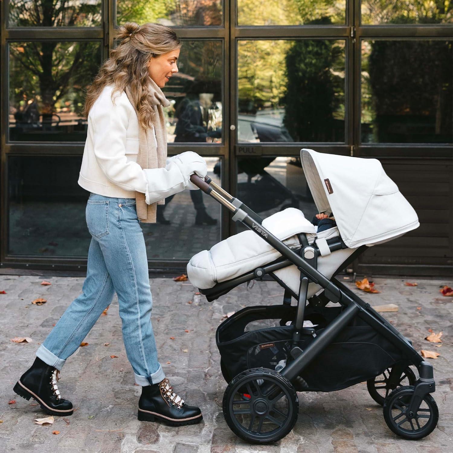 imageUPPAbaby CozyHandmuff  Easily Attaches to Stroller Handlebars  UltraPlush WeatherProof Hand Protection  Callum Stone BlueOwen Mocha Mlange