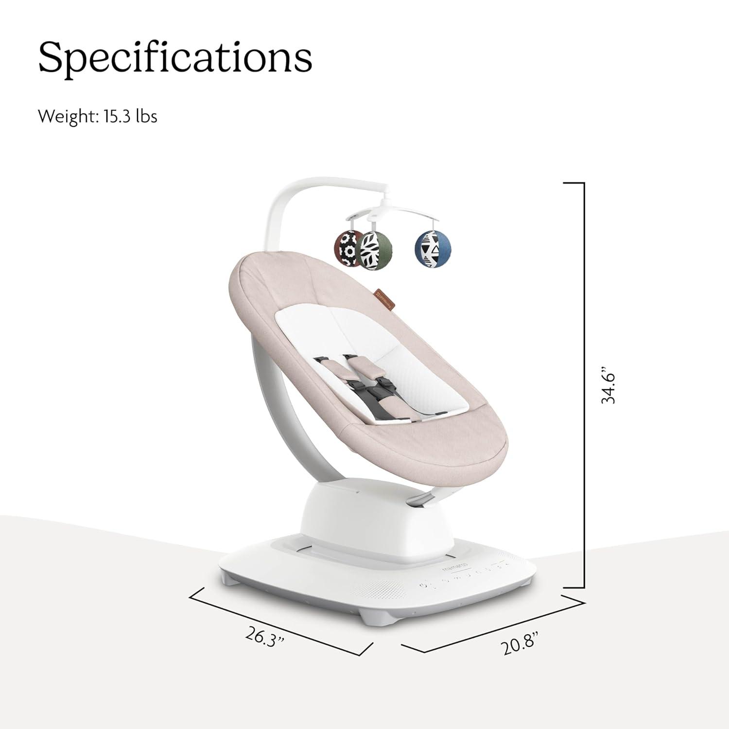imageUPPAbaby Mamaroo Smart Swing  Customizable Soothing Modes with MotionSync Technology  Infant Recline  Bluetooth Enabled  Included Newborn Insert  Charlie Sand MlangeCharlie Sand Mlange