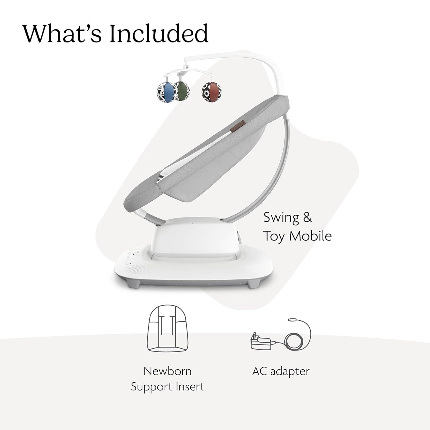 imageUPPAbaby Mamaroo Smart Swing  Customizable Soothing Modes with MotionSync Technology  Infant Recline  Bluetooth Enabled  Included Newborn Insert  Charlie Sand MlangeStella Grey Mlange