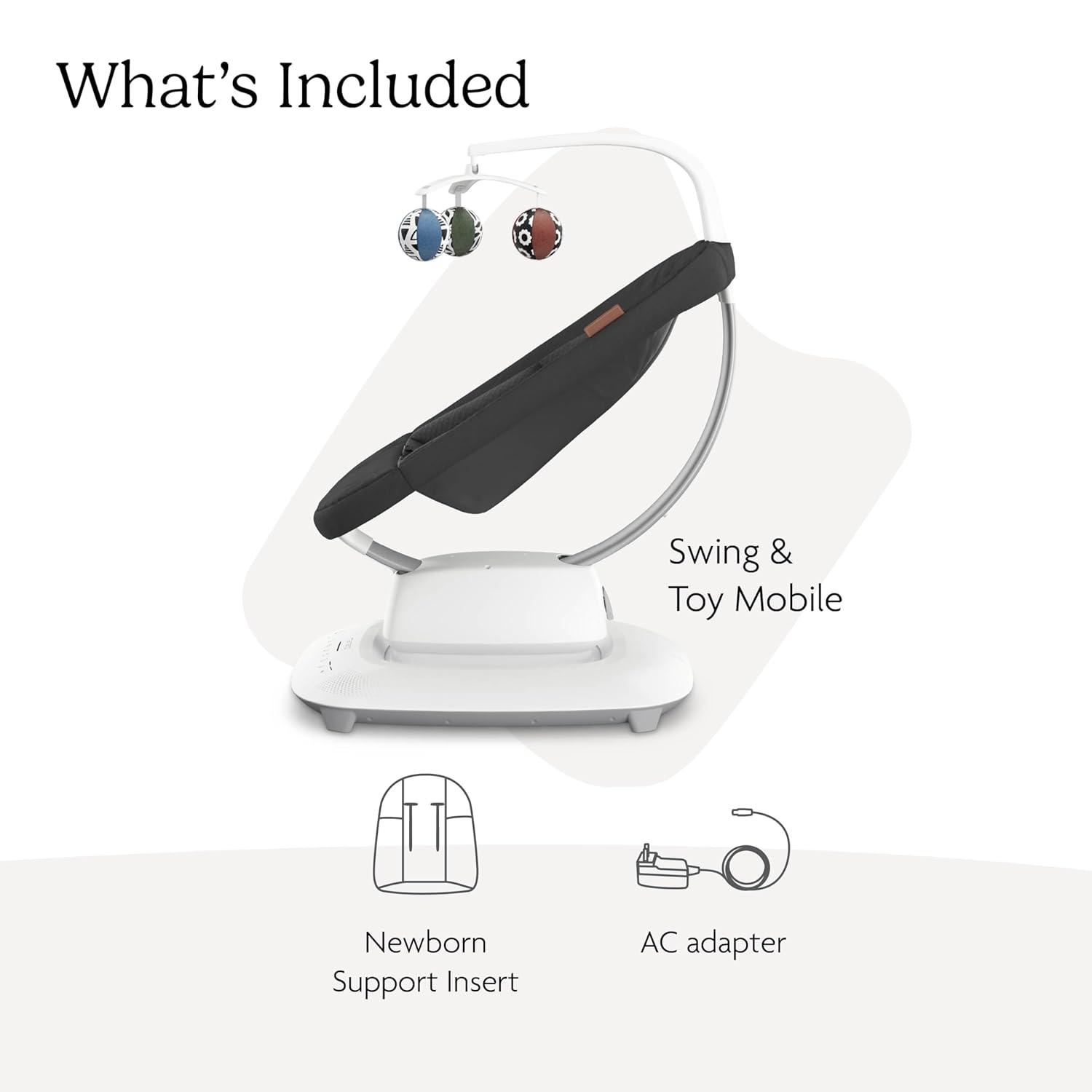 imageUPPAbaby Mamaroo Smart Swing  Customizable Soothing Modes with MotionSync Technology  Infant Recline  Bluetooth Enabled  Included Newborn Insert  Charlie Sand MlangeJake Charcoal Mlange