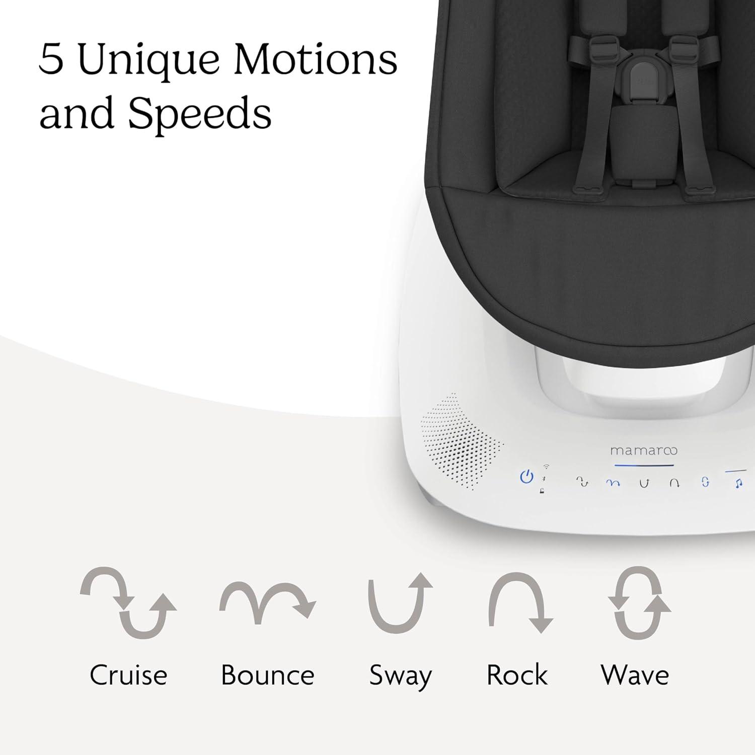 imageUPPAbaby Mamaroo Smart Swing  Customizable Soothing Modes with MotionSync Technology  Infant Recline  Bluetooth Enabled  Included Newborn Insert  Charlie Sand MlangeJake Charcoal Mlange