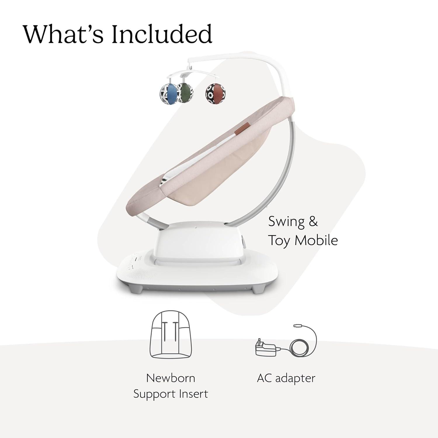 imageUPPAbaby Mamaroo Smart Swing  Customizable Soothing Modes with MotionSync Technology  Infant Recline  Bluetooth Enabled  Included Newborn Insert  Charlie Sand MlangeCharlie Sand Mlange
