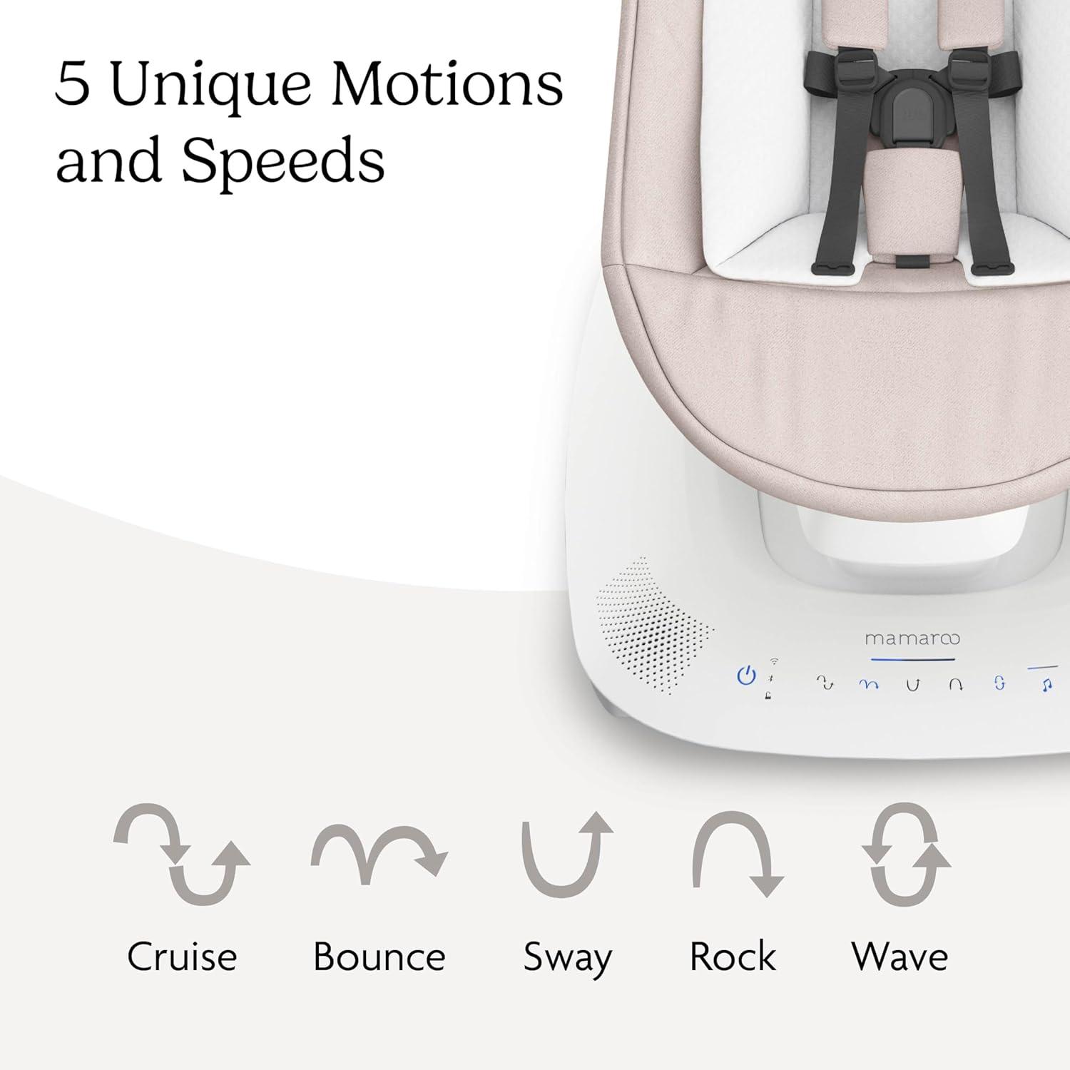 imageUPPAbaby Mamaroo Smart Swing  Customizable Soothing Modes with MotionSync Technology  Infant Recline  Bluetooth Enabled  Included Newborn Insert  Charlie Sand MlangeCharlie Sand Mlange