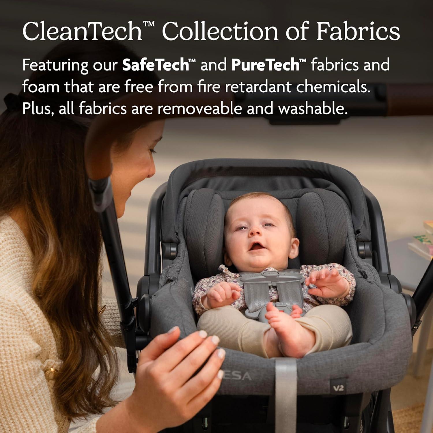 imageUPPAbaby Mesa V2 Infant Car SeatEasy InstallationInnovative SmartSecure TechnologyBase  Robust Infant Insert IncludedDirect Stroller AttachmentGreyson Charcoal MlangeGreyson