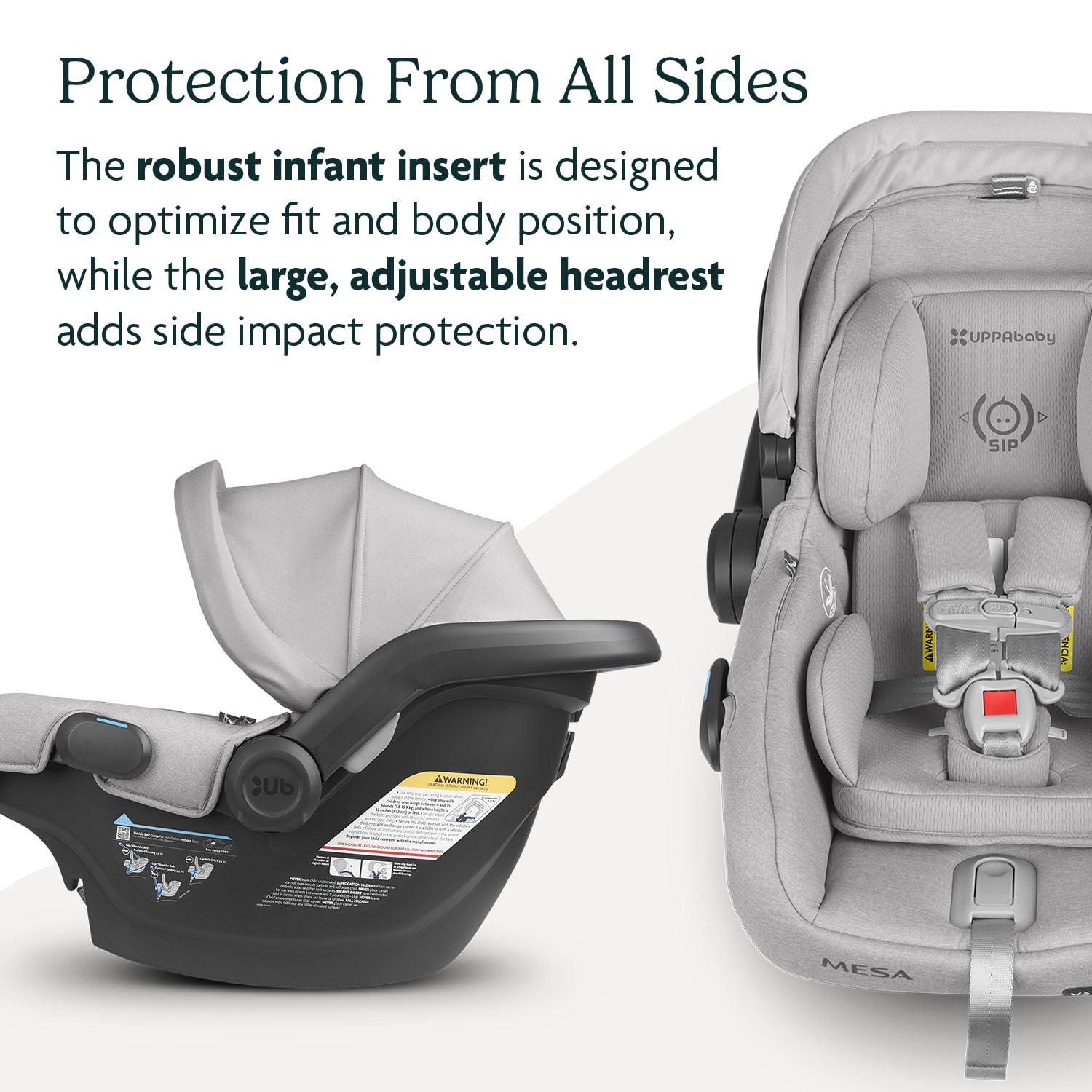 imageUPPAbaby Mesa V2 Infant Car SeatEasy InstallationInnovative SmartSecure TechnologyBase  Robust Infant Insert IncludedDirect Stroller AttachmentGreyson Charcoal MlangeStella