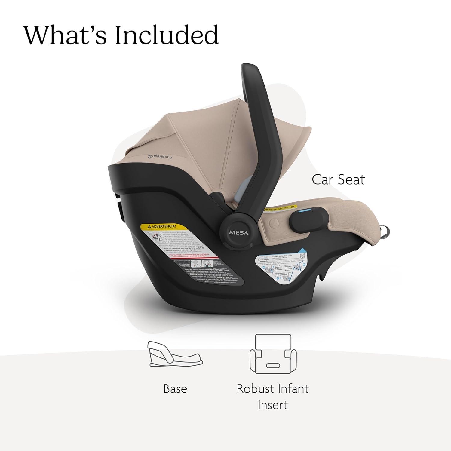 imageUPPAbaby Mesa V3 Infant Car Seat  Easy Installation  SmartSecure Technology  Attaches to Stroller  Base  Infant Insert Included  Greyson Charcoal MlangeDeclan Oat Mlange