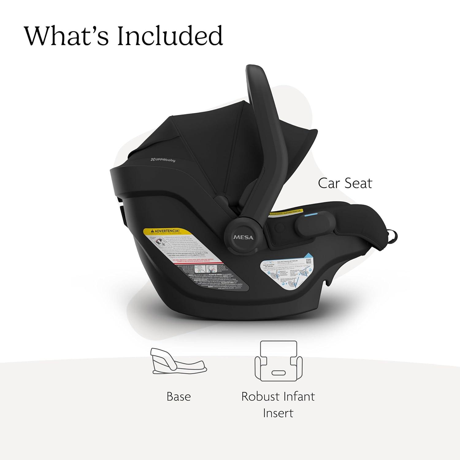 imageUPPAbaby Mesa V3 Infant Car Seat  Easy Installation  SmartSecure Technology  Attaches to Stroller  Base  Infant Insert Included  Greyson Charcoal MlangeJake Charcoal