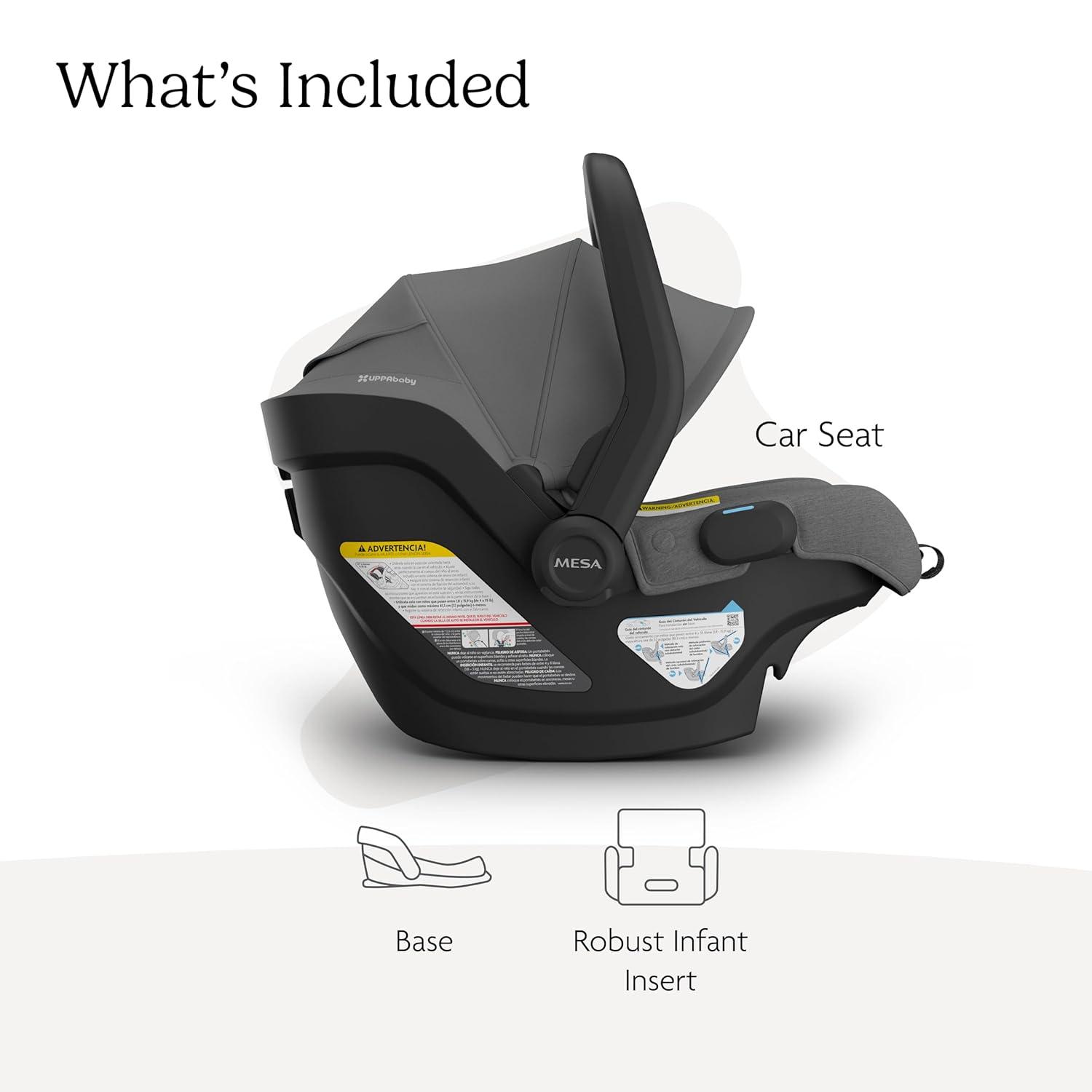 imageUPPAbaby Mesa V3 Infant Car Seat  Easy Installation  SmartSecure Technology  Attaches to Stroller  Base  Infant Insert Included  Greyson Charcoal MlangeGreyson Charcoal Mlange