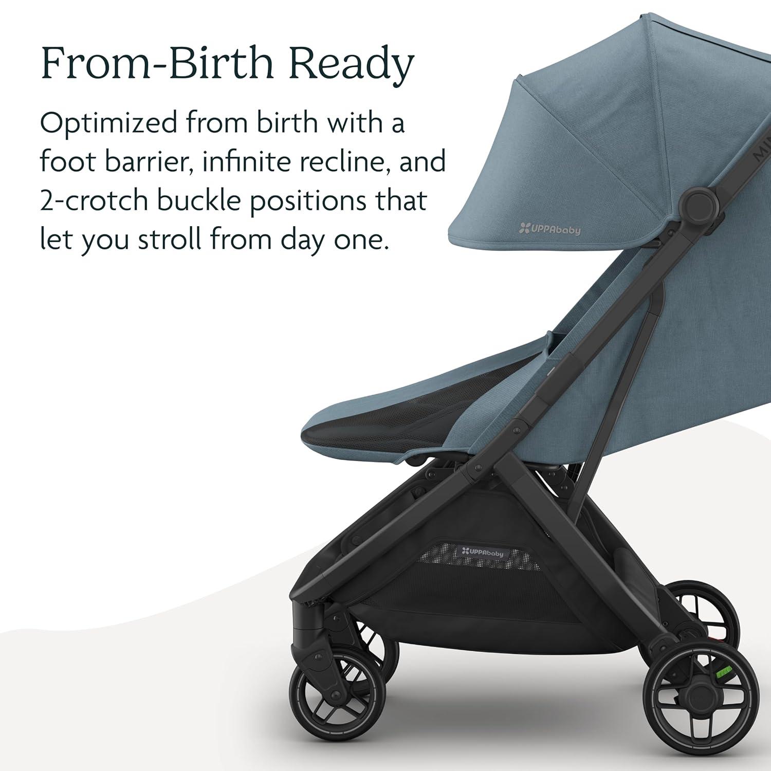 imageUPPAbaby Minu V3 Travel Stroller  Lightweight  Compact Design  OneHand Fold  Unfold  from Birth  Overhead Compatible  Jake CharcoalCarbon FrameBlack LeatherDillan