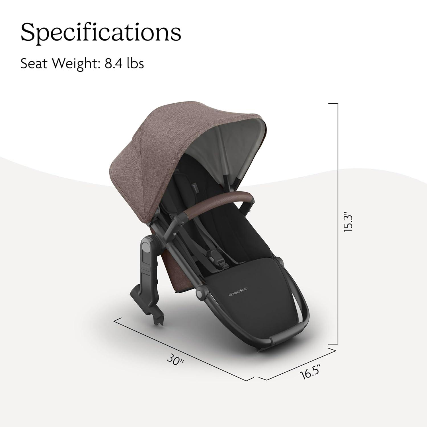 imageUPPAbaby RumbleSeat V3 Second Lower Seat  Compatible with Vista V2 and Vista V3  AllWeather Seat  Magnetic Buckle  Adapters Included  Jake CharcoalCarbon FrameBlack LeatherOwen Mocha MelangeCarbon FrameChestnut Leather