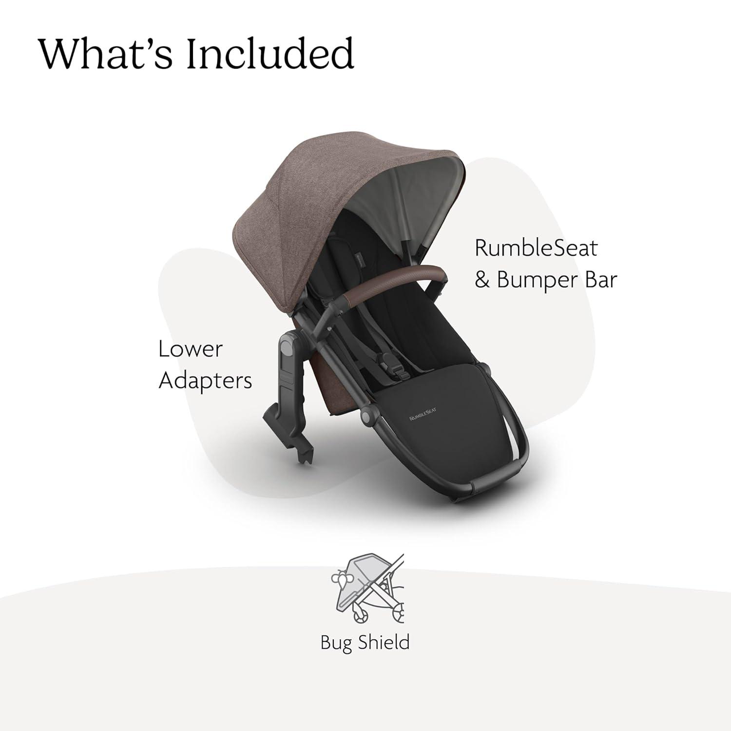 imageUPPAbaby RumbleSeat V3 Second Lower Seat  Compatible with Vista V2 and Vista V3  AllWeather Seat  Magnetic Buckle  Adapters Included  Jake CharcoalCarbon FrameBlack LeatherOwen Mocha MelangeCarbon FrameChestnut Leather