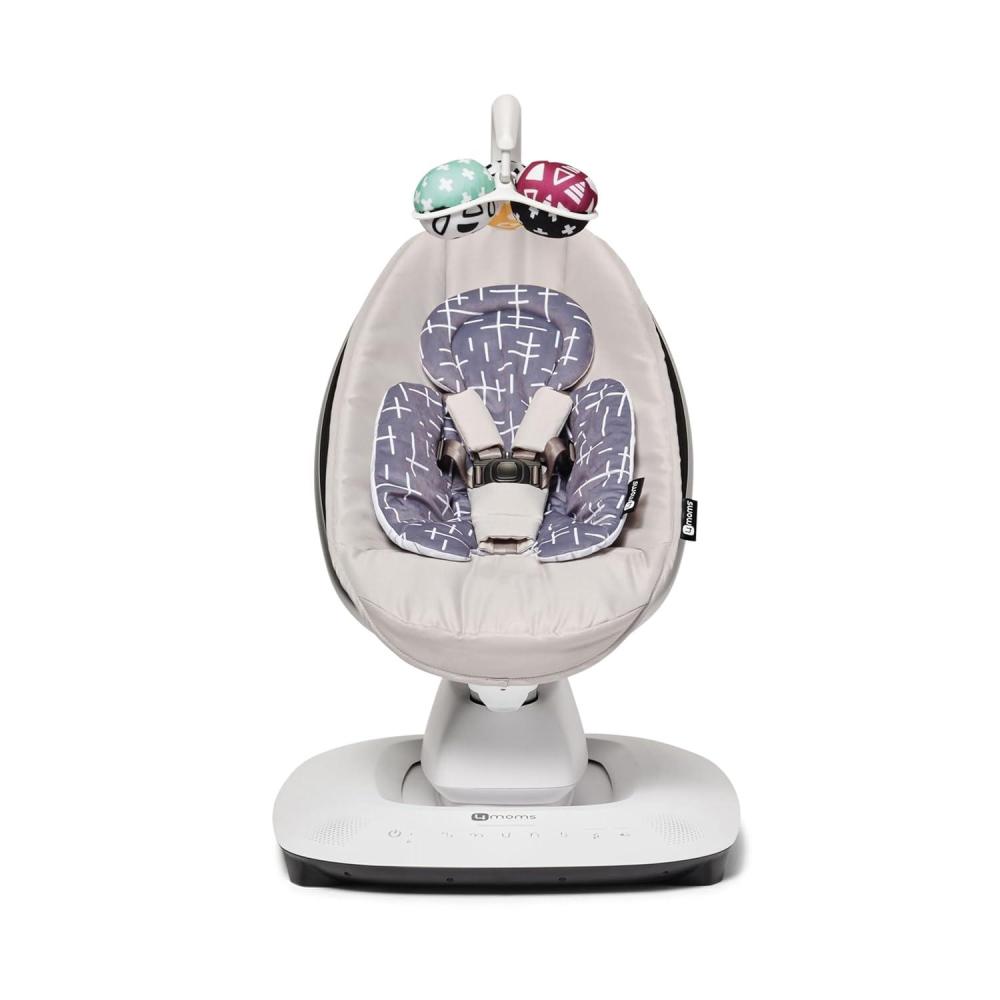 image4moms MamaRoo MultiMotion Baby Swing in Classic Grey with Plush Infant Insert Dark GreySwing  Plush Fabric