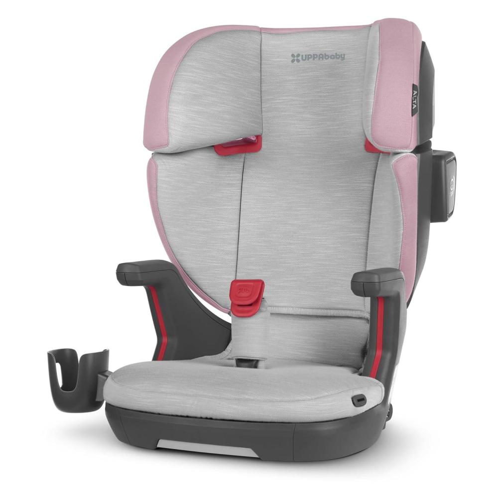 imageUPPAbaby Alta V2 High Back Booster SeatSevenPosition Active Support Headrest for Growing ChildrenSecureFit Integrated Belt Guide  PositionerCup Holder IncludedGreyson Grey MlangeGrey mlange