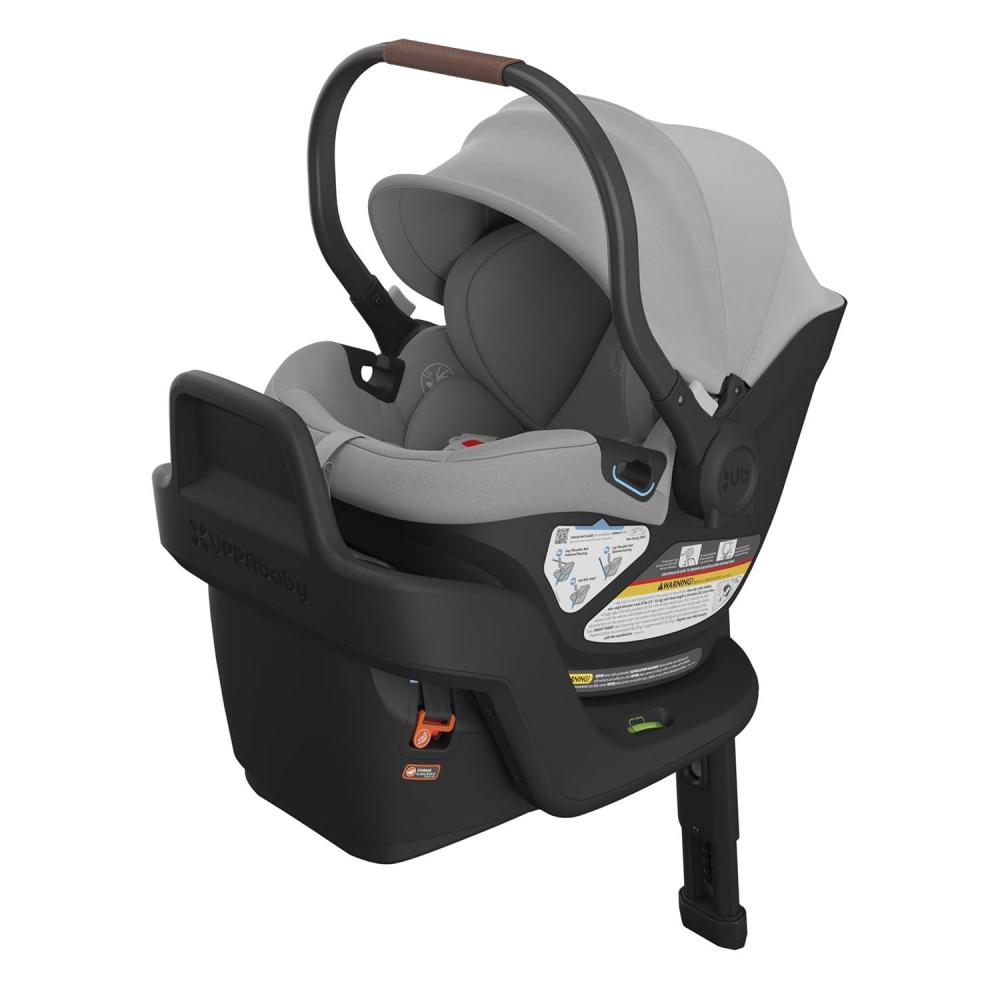 imageUPPAbaby Aria Lightweight Infant Car SeatJust Under 6 lbs for Easy PortabilityBase with Load Leg  Infant Insert IncludedDirect Stroller AttachmentGreyson Charcoal MlangeSaddle LeatherAnthony