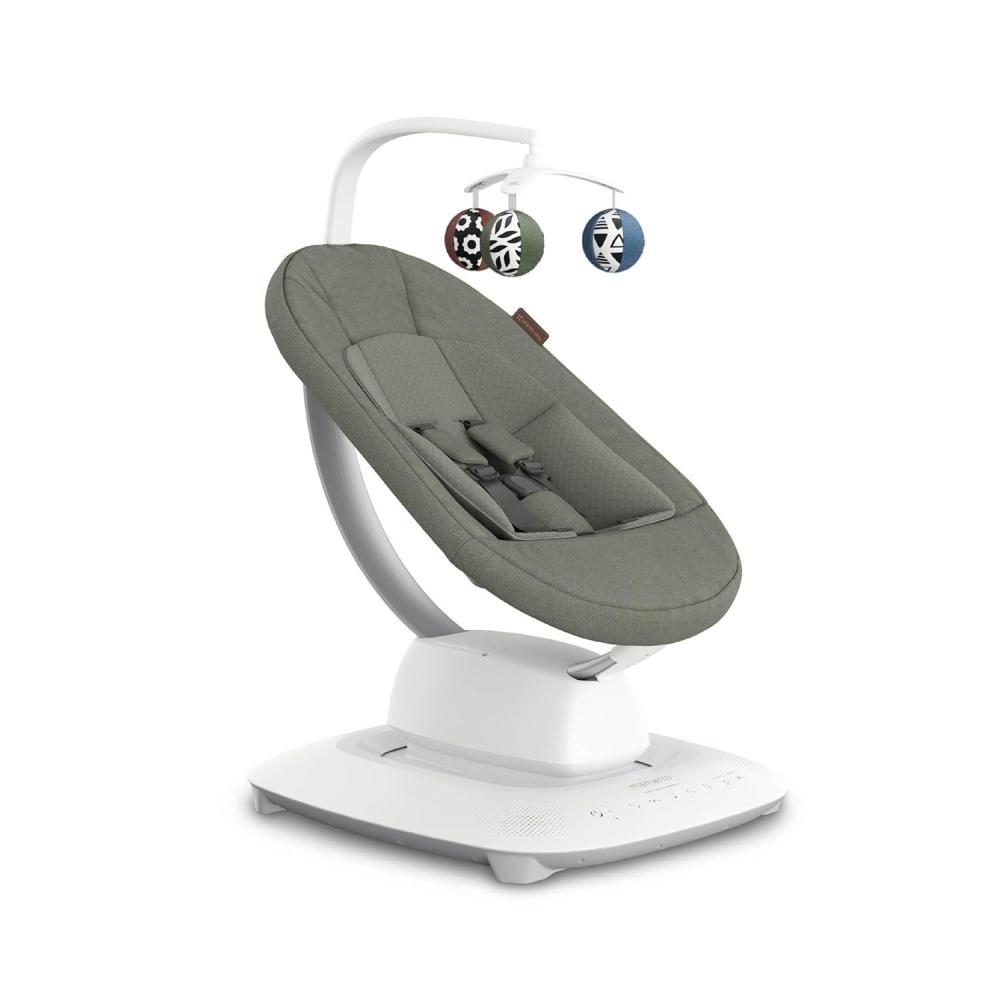 imageUPPAbaby Mamaroo Smart Swing  Customizable Soothing Modes with MotionSync Technology  Infant Recline  Bluetooth Enabled  Included Newborn Insert  Charlie Sand MlangeCamila Dark Green Mlange