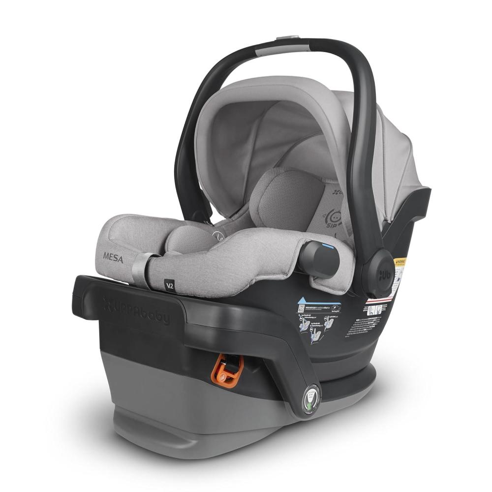 imageUPPAbaby Mesa V2 Infant Car SeatEasy InstallationInnovative SmartSecure TechnologyBase  Robust Infant Insert IncludedDirect Stroller AttachmentGreyson Charcoal MlangeStella