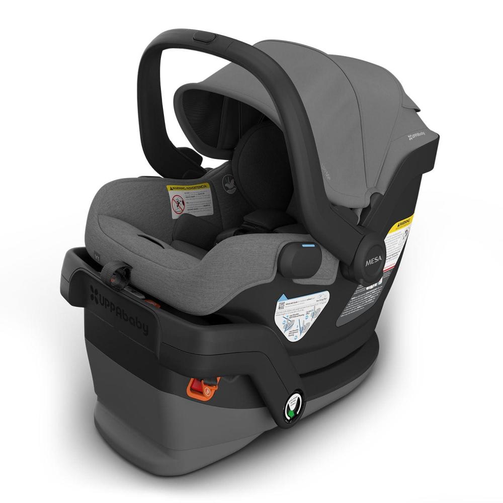 imageUPPAbaby Mesa V3 Infant Car Seat  Easy Installation  SmartSecure Technology  Attaches to Stroller  Base  Infant Insert Included  Greyson Charcoal MlangeGreyson Charcoal Mlange