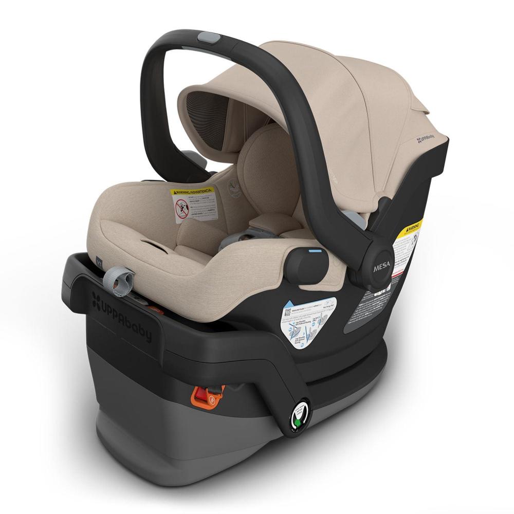 imageUPPAbaby Mesa V3 Infant Car Seat  Easy Installation  SmartSecure Technology  Attaches to Stroller  Base  Infant Insert Included  Greyson Charcoal MlangeDeclan Oat Mlange