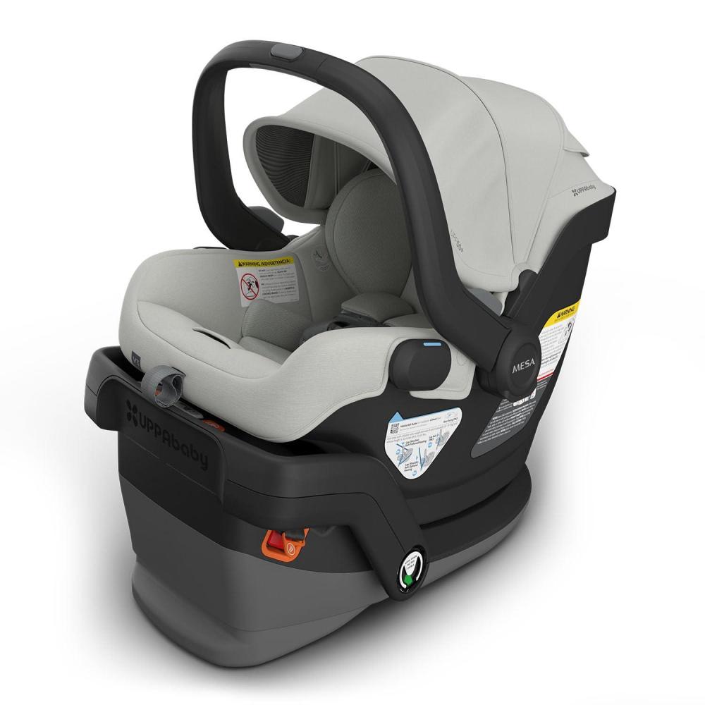 imageUPPAbaby Mesa V3 Infant Car Seat  Easy Installation  SmartSecure Technology  Attaches to Stroller  Base  Infant Insert Included  Greyson Charcoal MlangeSavannah Grey Mlange