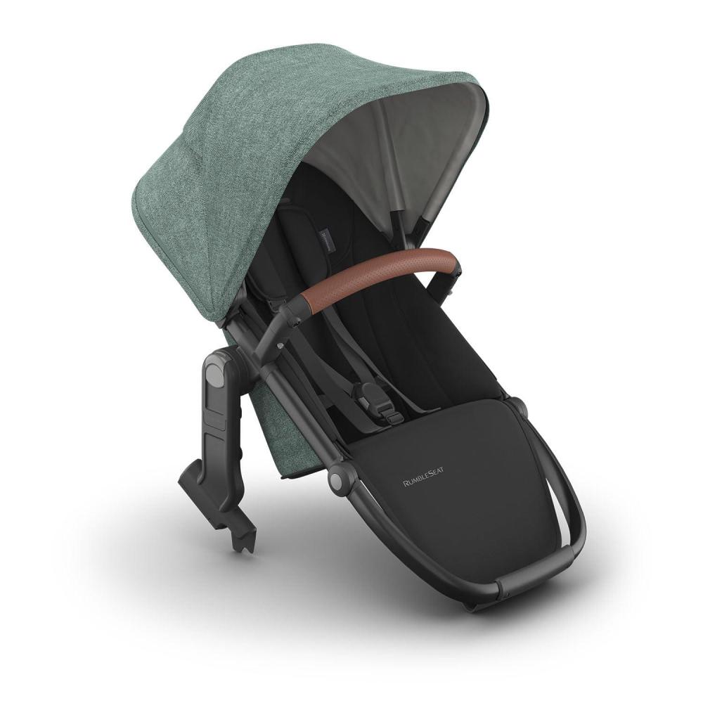 imageUPPAbaby RumbleSeat V3 Second Lower Seat  Compatible with Vista V2 and Vista V3  AllWeather Seat  Magnetic Buckle  Adapters Included  Jake CharcoalCarbon FrameBlack LeatherGwen Green MlangeCarbon FrameSaddle Leather