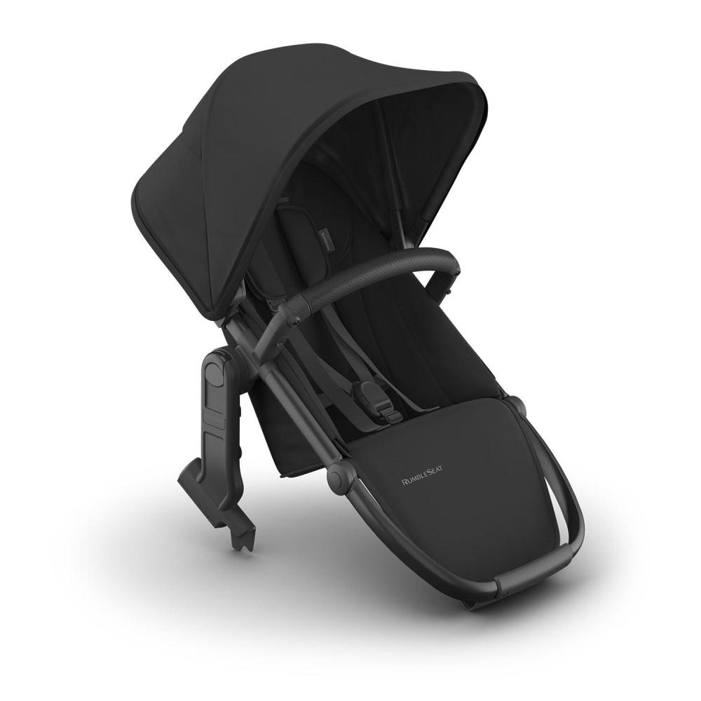 imageUPPAbaby RumbleSeat V3 Second Lower Seat  Compatible with Vista V2 and Vista V3  AllWeather Seat  Magnetic Buckle  Adapters Included  Jake CharcoalCarbon FrameBlack LeatherJake CharcoalCarbon FrameBlack Leather