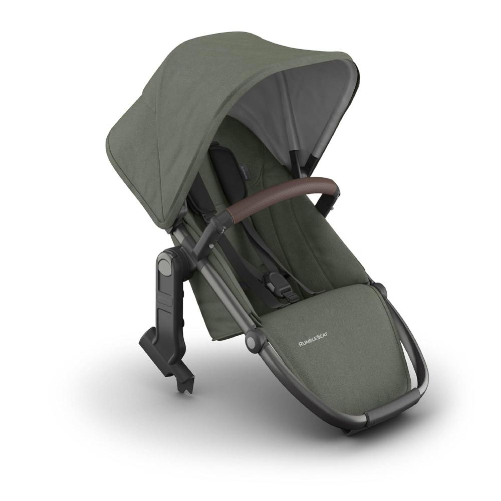 imageUPPAbaby RumbleSeat V3 Second Lower Seat  Compatible with Vista V2 and Vista V3  AllWeather Seat  Magnetic Buckle  Adapters Included  Jake CharcoalCarbon FrameBlack LeatherEvelyn Meadow GreenGraphite FrameChestnut Leather