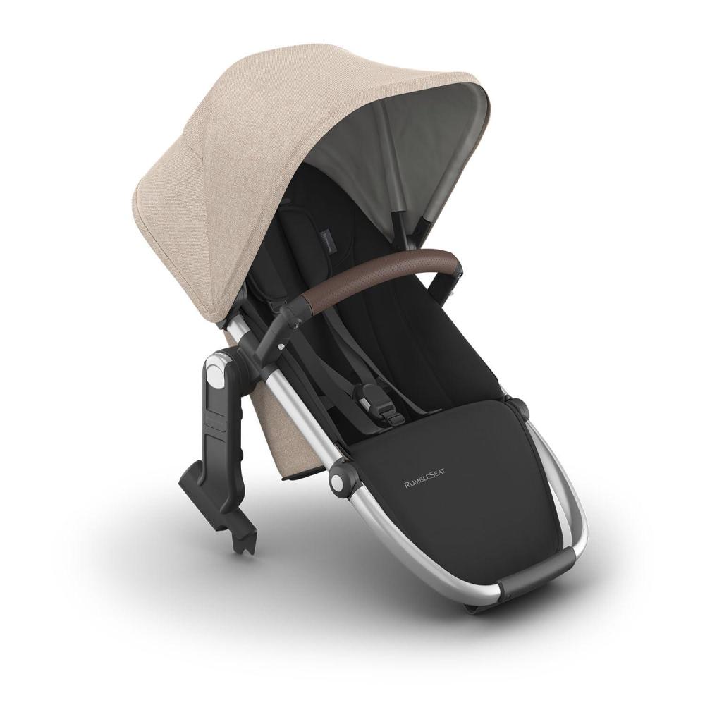 imageUPPAbaby RumbleSeat V3 Second Lower Seat  Compatible with Vista V2 and Vista V3  AllWeather Seat  Magnetic Buckle  Adapters Included  Jake CharcoalCarbon FrameBlack LeatherDeclan Oat MlangeSilver FrameChestnut Leather