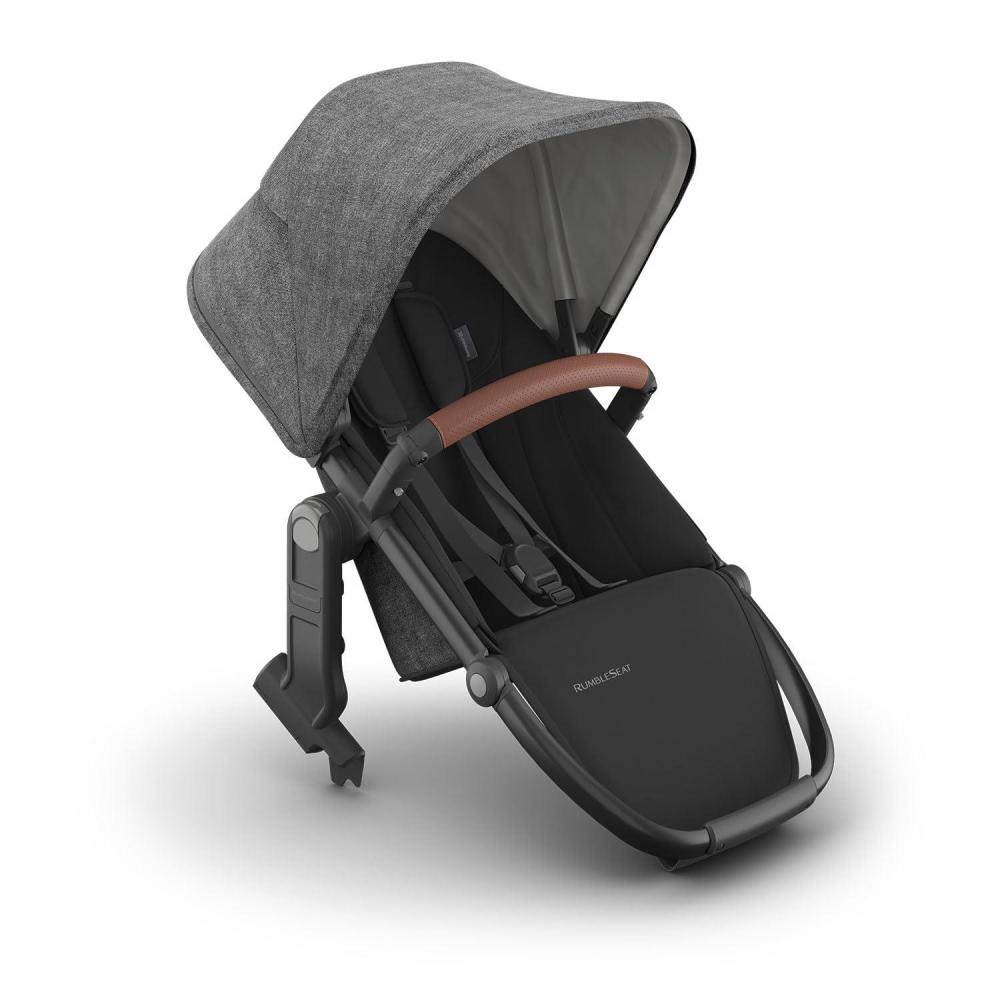 imageUPPAbaby RumbleSeat V3 Second Lower Seat  Compatible with Vista V2 and Vista V3  AllWeather Seat  Magnetic Buckle  Adapters Included  Jake CharcoalCarbon FrameBlack LeatherGreyson Charcoal MlangeCarbon FrameSaddle Leather