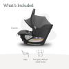 imageUPPAbaby Aria Lightweight Infant Car SeatJust Under 6 lbs for Easy PortabilityBase with Load Leg  Infant Insert IncludedDirect Stroller AttachmentGreyson Charcoal MlangeSaddle LeatherGreyson