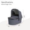imageUPPAbaby Bassinet V3  Compatible with Vista Cruz Ridge Strollers  Overnight Sleep Solution  Mattress Sheet and Bug Shield Included  Savannah Pearl Gray JacquardCarbon FrameJulian Dusty Blue Mlange