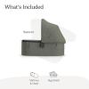 imageUPPAbaby Bassinet V3  Compatible with Vista Cruz Ridge Strollers  Overnight Sleep Solution  Mattress Sheet and Bug Shield Included  Savannah Pearl Gray JacquardCarbon FrameEvelyn Meadow GreenGraphite Frame
