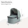 imageUPPAbaby Bassinet V3  Compatible with Vista Cruz Ridge Strollers  Overnight Sleep Solution  Mattress Sheet and Bug Shield Included  Savannah Pearl Gray JacquardCarbon FrameKenzi Mystic AquaCarbon Frame