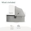 imageUPPAbaby Bassinet V3  Compatible with Vista Cruz Ridge Strollers  Overnight Sleep Solution  Mattress Sheet and Bug Shield Included  Savannah Pearl Gray JacquardCarbon FrameSavannah Pearl Gray JacquardCarbon Frame