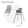 imageUPPAbaby Ciro High Chair  Cushion Accessory Bundle Sleek EasytoClean Design PerfectFit Tray to Bring Baby to Table Plush Cushion for Added Comfort Machine Washable Fabric  Caleb Steel Blue