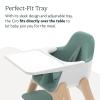 imageUPPAbaby Ciro High ChairSleek EasytoClean DesignPerfectFit Tray to Bring Baby to TablePatentPending HarnessDualPosition 180Degree Rotating FootrestCaleb Steel BlueRubberwoodEmrick